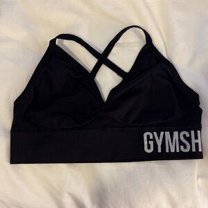 Gymshark Black Sports Bralette with White Logo